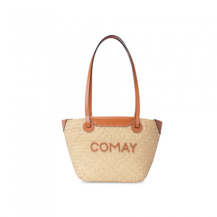 Túi " Amber small" sợi cỏ bàng Brown 30*10*H18cm